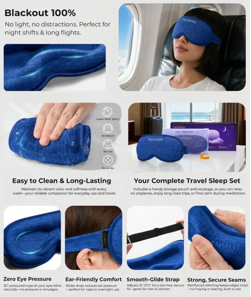 FACEMOON 3D Blackout Weighted Eye Mask