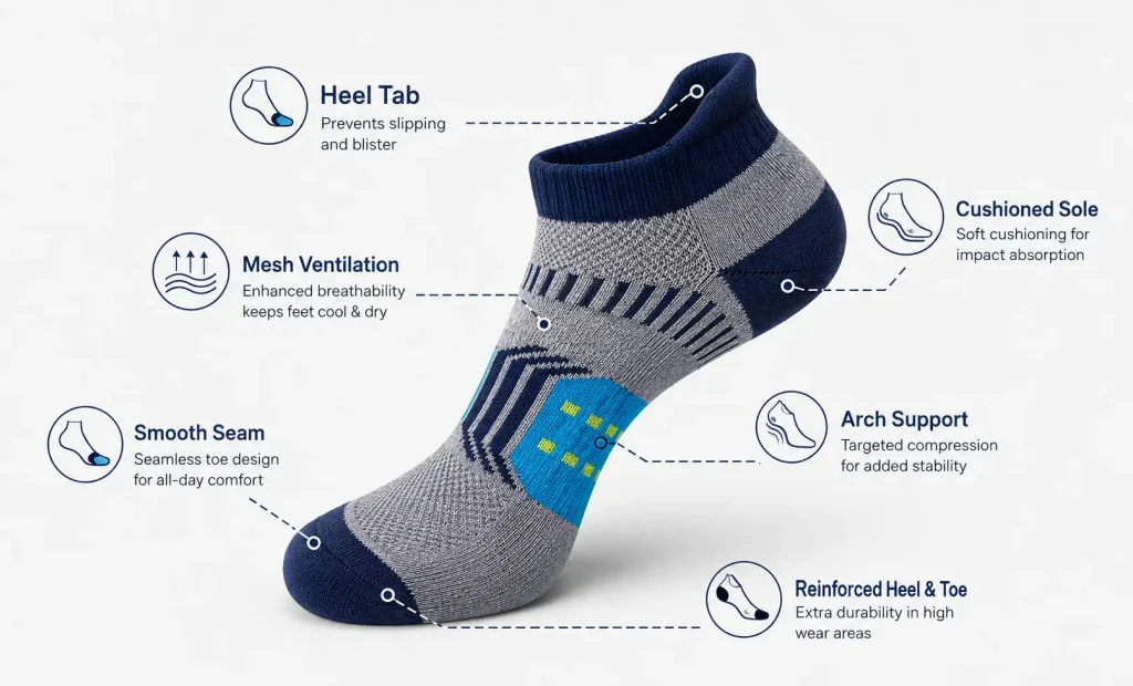 Women's anti-blister running socks